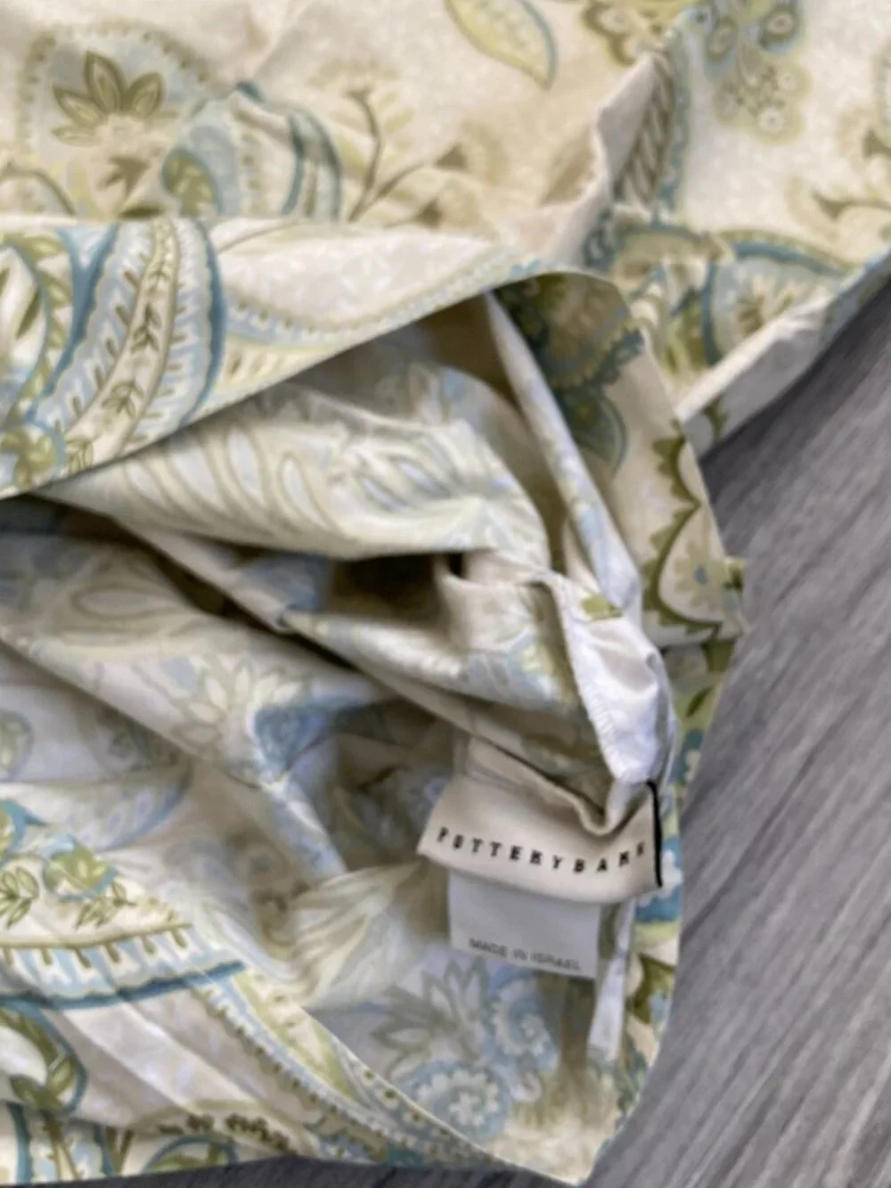 POTTERY BARN Pillow Case Paisley Envelope End Closure STANDARD Size